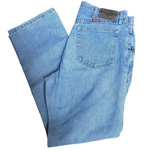 Vintage wrangler relaxed fit high rise unisex light wash jeans size 34x32